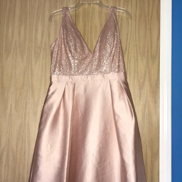 Long Prom dress- Champagne colored - Picture 1 of 5